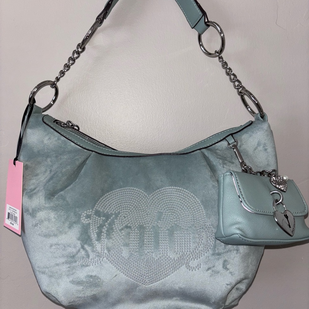 Juicy Couture Green Shoulder Bag with Chain Strap